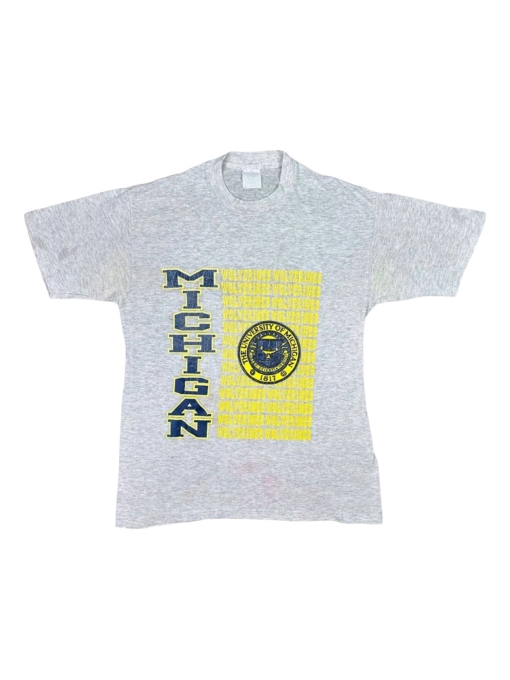 Vintage College Ware USA University of Michigan Wolverines Crew Neck Tee - Sz L